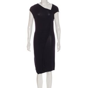 Alexander McQueen navy blue ruched dress